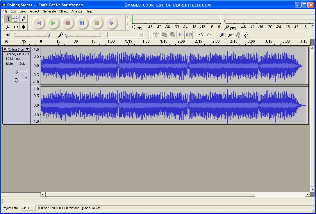 Audacity Program Window